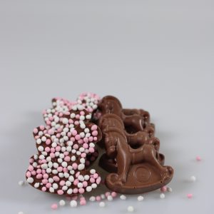 Geboorte roze chocolade